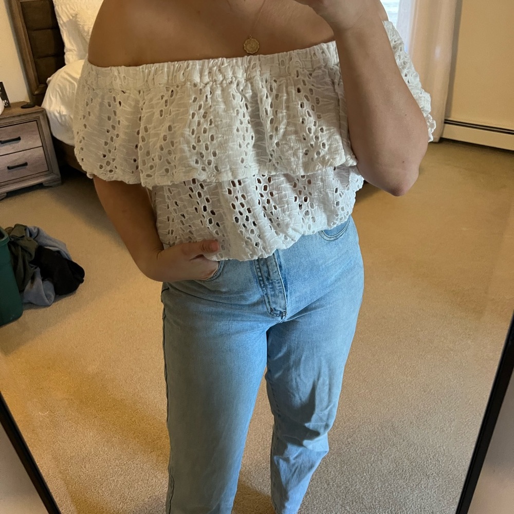 Free people white off the shoulder top